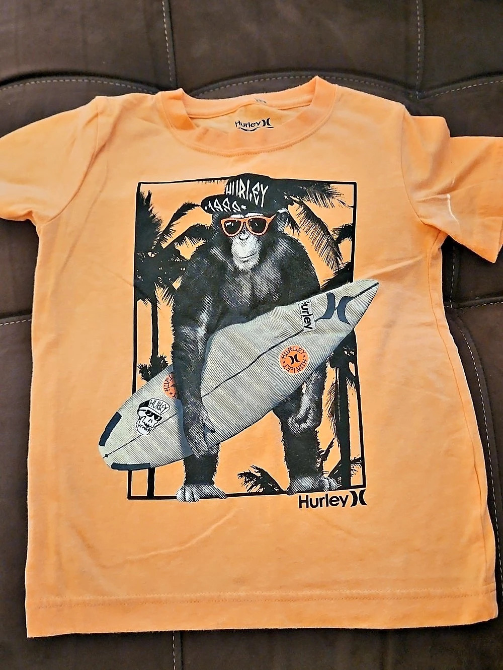 Hurley Chimp Surfer Graphic T-Shirt Boys Size 6